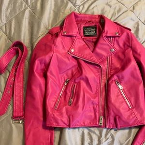 Hot pink leather jacket